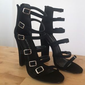 Strapped Buckled Wedge heels